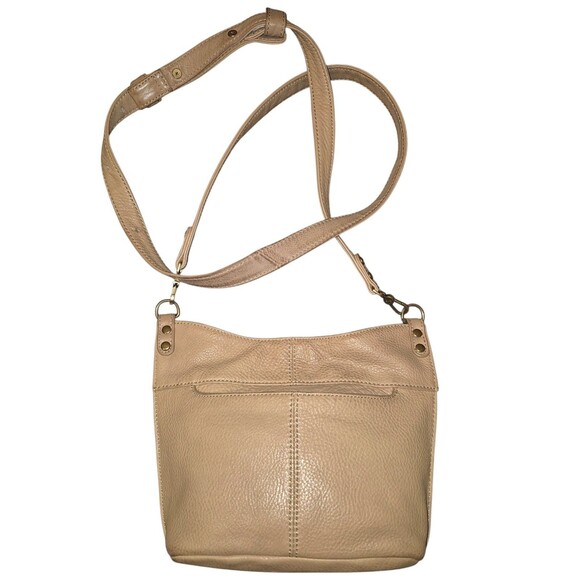 Hobo Taupe Pier Leather Purse Small Crossbody Lightweight Bag Adjustable Strap - Picture 1 of 7